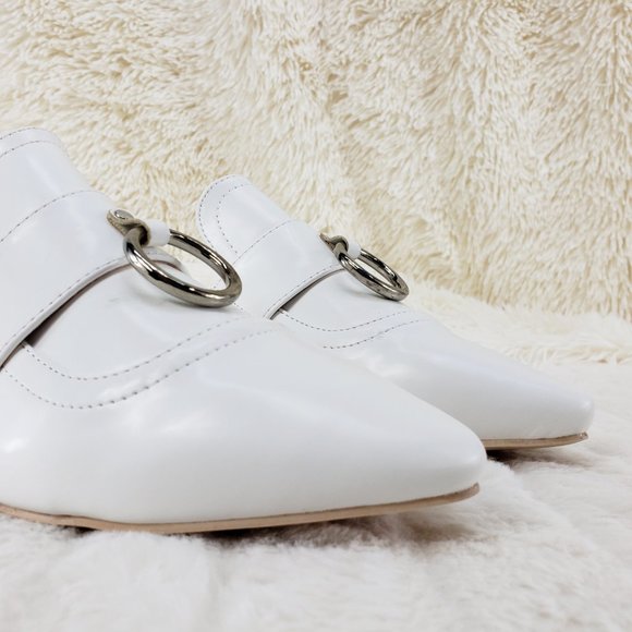 White Flat Mules Clog slides Slippers - Picture 8 of 8